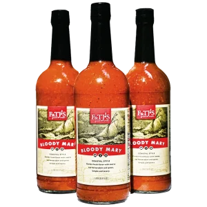 3-pack bundle of F&TJ'S Carolina Bloody Mary Mix 1-liter bottles on a transparent background.