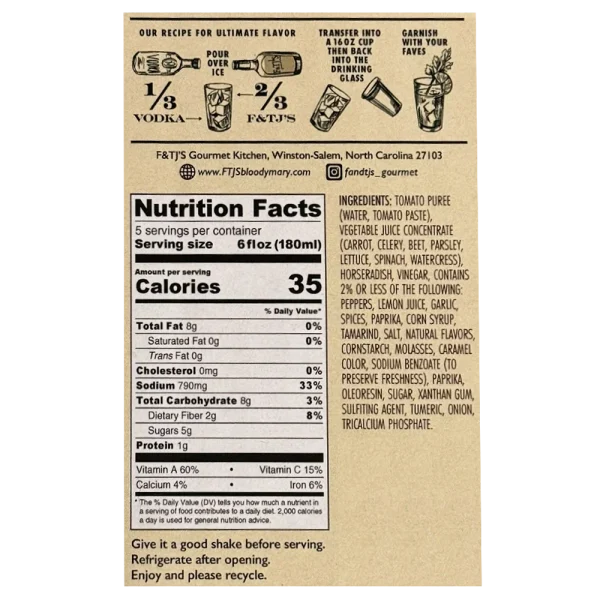 6 Pack of F&TJ'S Bloody Mary Mix - Image 5