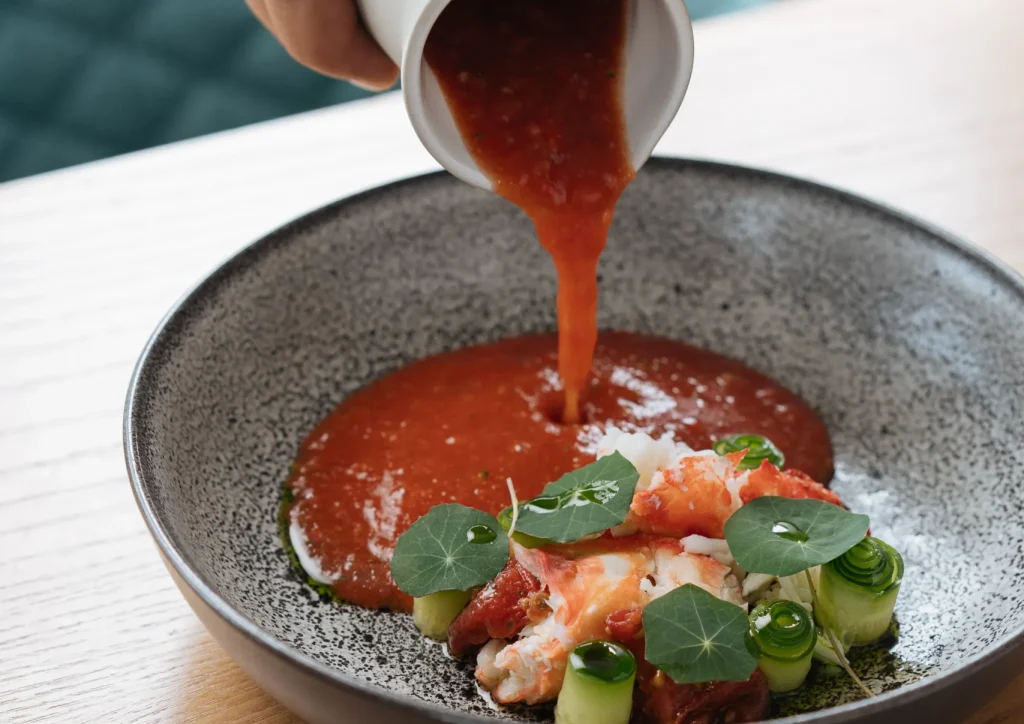 Shrimp Gazpacho Soup Meal